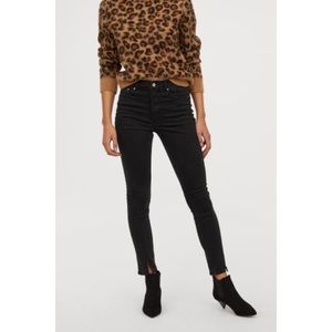H&M Washed Black High Rise Skinny Ankle Jeans
